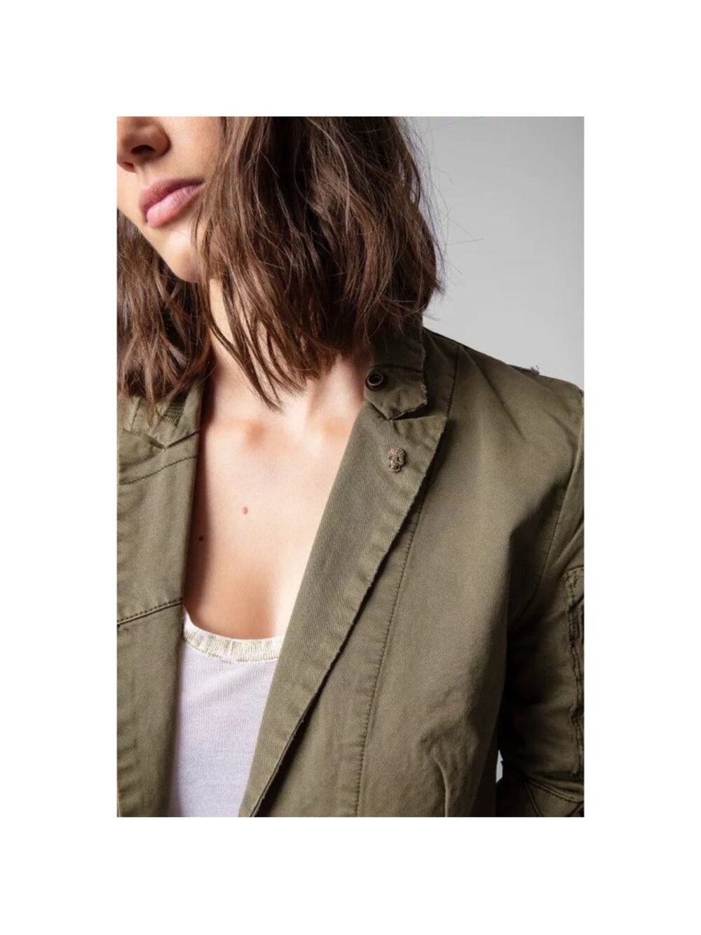 🎉 FINAL SALE 🎉 Zadig & Voltaire Virginia Grunge Love Punk military jacket - Picture 12 of 12